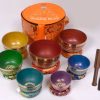 Color Singing bowl Set With Box Stick and Cushion